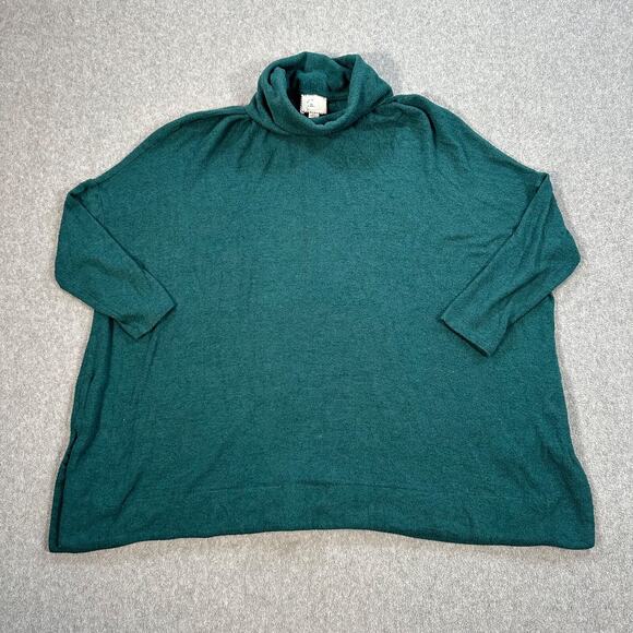 Anthropologie Postmark Oversized Turtleneck Sweater Size X-Small Green - Picture 1 of 8